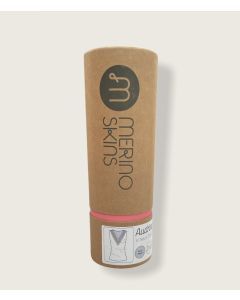 Merino Skins Audrina Womens Lace V-Neck Tank Thermal Top - Soft Grey Marle (Base Layer)