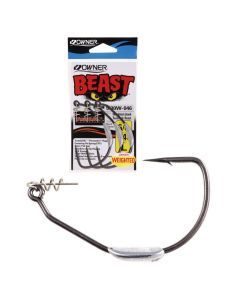 1 Packet of Owner 5130W Beast Weighted Hooks with Twistlock Centering Pins
