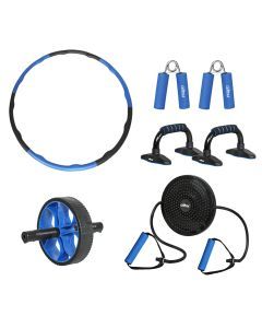 Centra Exercise Roller Wheels Set Hula Hoop Push Up Bars Hand Grip Strengthener
