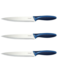 3 Piece Culinare 19.5cm Carving Knife - Stainless Steel (with Blue Blade Cover)