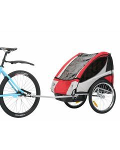 ProSeries Red 40kg Capacity 2-Child Bike Trailer Jogger Combo