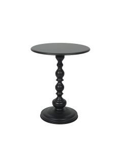 Levede Side Table Vintage End Round Tabletop Steel Base Nightstand Antique Black