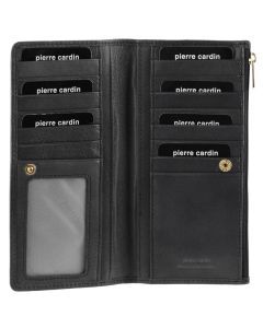Pierre Cardin Womens Soft Italian Leather Bifold RFID Purse Wallet - Black