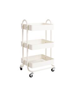 Levede 3 Tiers Kitchen Trolley Cart Steel Storage Rack Shelf Organiser White