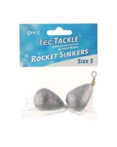 2 Pack of Jarvis Walker Size 5 Rocket Sinkers - 140gm Bomb and Swivel Sinkers