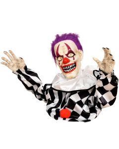 Swaying Halloween Clown Decoration with Red Eyes