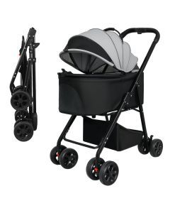 Pawz Pet Stroller 3 in1Dog Cat Pram Carrier Foldable Pushchair Outdoor 4 Wheels