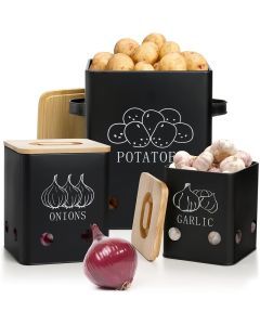 Vegetable Storage Containers with Bamboo Lids (3pcs)