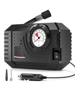 Mini Electric Air Pump 20L/Min Portable Tire Inflator Black
