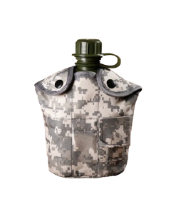 Tactical Camping Kettle: 3-in-1 Thermal Insulation, ACU Digital Camo, 1L Capacity