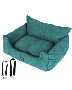 Pawz Pet Car Booster Seat Dog Protector Portable Travel Bed Removable Green L
