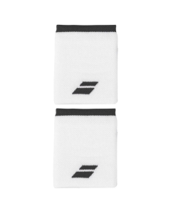 Babolat Logo Jumbo Wristband - White/Dark Grey (2 Pack)