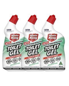 White King Toilet Gel Eucalyptus 700mL x3
