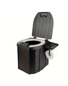 Portable Folding Toilet with PU Seat Cushion - Ideal for RV, Car, Camping