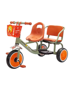 Kids Double Tricycle Pedal Push Ride-On Cart