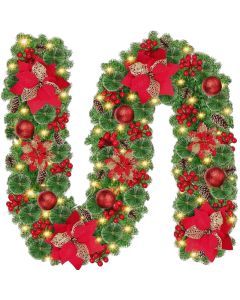 Artificial Christmas Garland with LED Lights