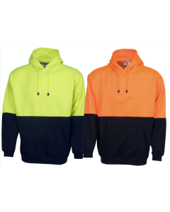 HI VIS Polar Fleece Hoodie Jumper - High Visibility Safety Workwear Jacket