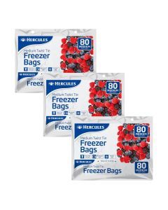 Hercules Tear-Off Freezer Bags Medium 80pk x3