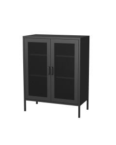 Levede Storage Cabinet Steel Kitchen Cupboard Metal Bookcase Filing Office Black