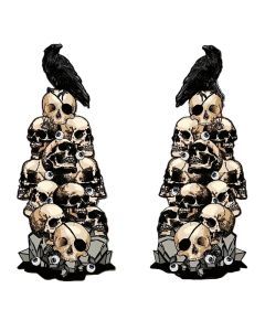 Halloween Skull & Crow Yard Stakes Outdoor Decor