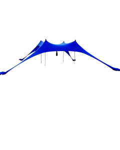 Extra Large Beach Tent Sun Shelter with UPF50+ Protection, Stability Poles, and Ground Pegs - Blue (Includes 4 Poles)
