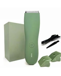Waterproof Body Hair Trimmer for Men 90-Minute Runtime Green