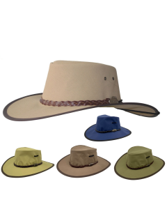 JACARU Full Canvas Parks Explorer Sun Hat - Water Resistant & Wide Brim Work Toggle