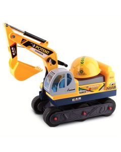 Ride-On Excavator Toy with Helmet
