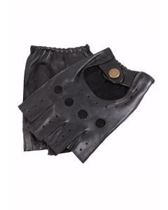 Dents Snetterton Mens Fingerless Leather Driving Gloves - Black