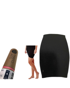 MERINO SKINS Womens Thermal Slip Skirt - Black (Wool Winter Base Layer)