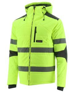 Caterpillar Mens Boreas Hi-Vis Puffer Jacket - Yellow (Water Resistant w Hood)
