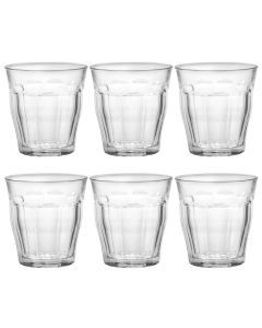 6pcs 250ml Picardie Clear Glass Tumbler Glasses Thick & Sturdy BPA Free