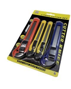 4pcs BOX CUTTER Knife Retractable Blade Snap Off Razor Durable Opener 18mm