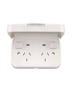 Weatherproof IP65 GPO Double Pole Double Outlet 10A