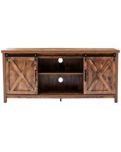 Farmhouse Barn Door TV Stand Wood Media Console Storage Cabinet Entertainment Center Living Room TV Cabinet Table