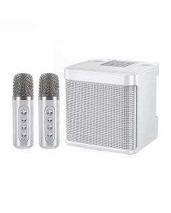 Portable Dual Microphone Karaoke Speaker System (White)