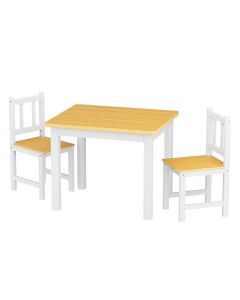 Bopeep Kids Table and Chairs Set Wooden Study Play Desk Children Activity 3Pcs