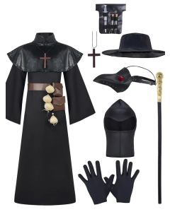 Plague Doctor Black Adult Costume Robe Set