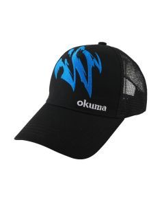 Okuma Black Motif Trucker Fishing Cap with Adjustable Clip - Fishing Hat