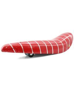 Red Sparkle and Silver Stripe Lowrider Dragster Bike Saddle Seat