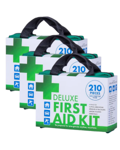 3x 210pcs Emergency First Aid Kit Bulk Pack - Medical Set for Work/Offices/Travel/Family