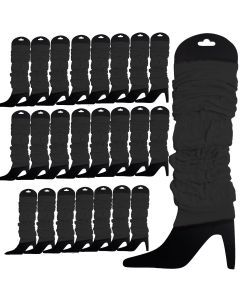 24x Black Leg Warmers Bulk Pack - Womens Dance Costume/80s Party