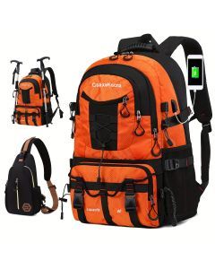 Large Capacity Travel Backpack with Chest Bag