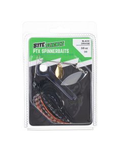 Bite Science 3/8oz PTX Spinnerbait Lure - Black / Orange