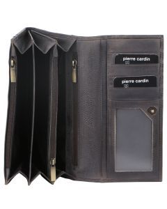 Pierre Cardin Womens Soft Italian Leather RFID Purse Wallet - Black