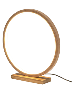 Bamboo Single Ring LED Lamp - Natural Scandi Minimalistic Modern Light