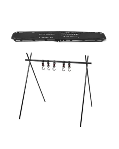 Foldable Camping Tripod Top Plate Rack Black