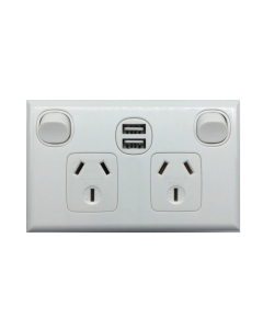 Double Power Point 240V 10a USB 2.1a Double Pole