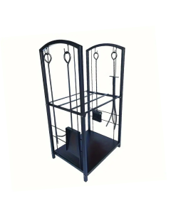 Metal Firewood Rack with 4-Tool Set