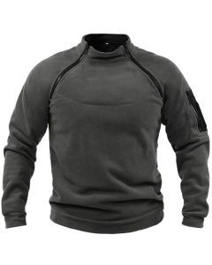 Men's Tactical Fleece Pullover Jacket Outdoor Hiking (Dark Grey)